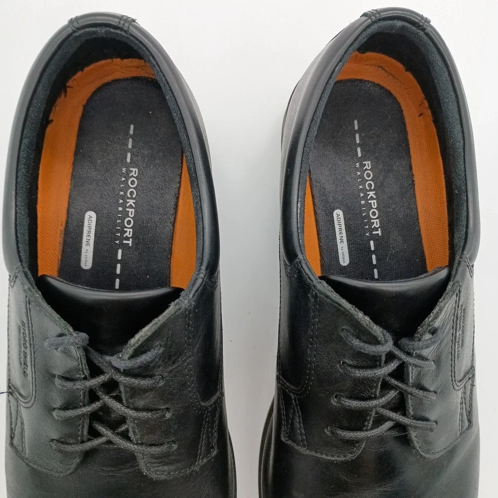 Rockport Black Leather Cap Toe Oxfords Mens Size 11‎ Hydro-Shield Waterproof